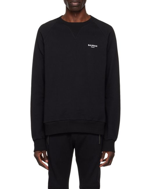 Balmain Black Logo-Print Sweatshirt for men