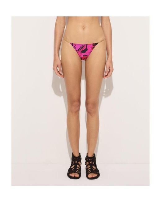 Emilio Pucci Pink Pucci Chain Trim Bikini Briefs