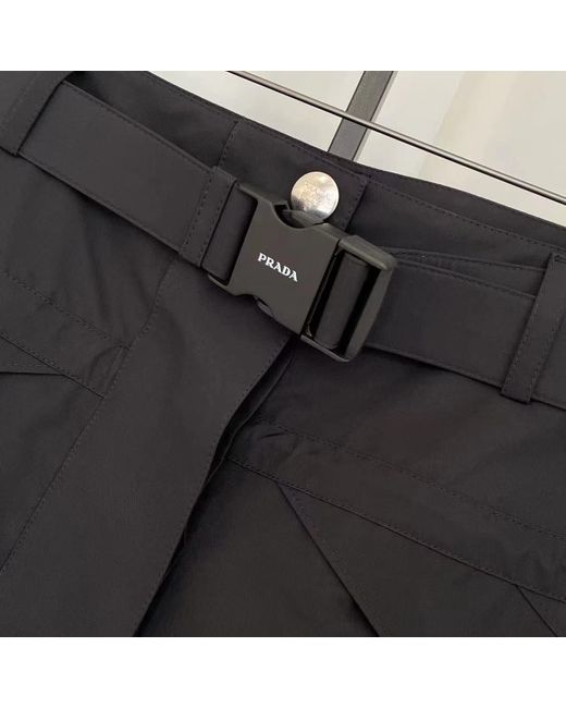 Prada Black High-Waist Buckled Mini Skirt