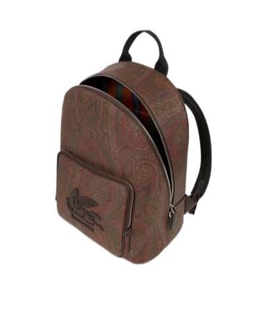 Etro Brown Essential Paisley Backpack for men