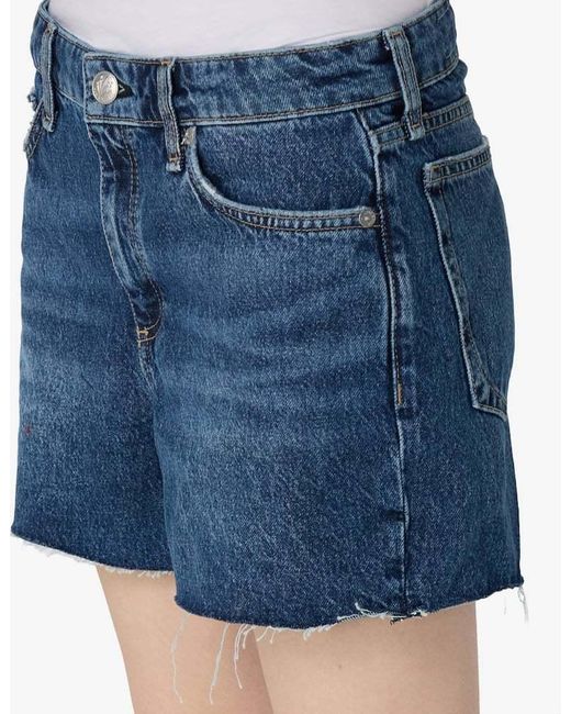 Rag & Bone Blue Denim Shorts With Belt Loops