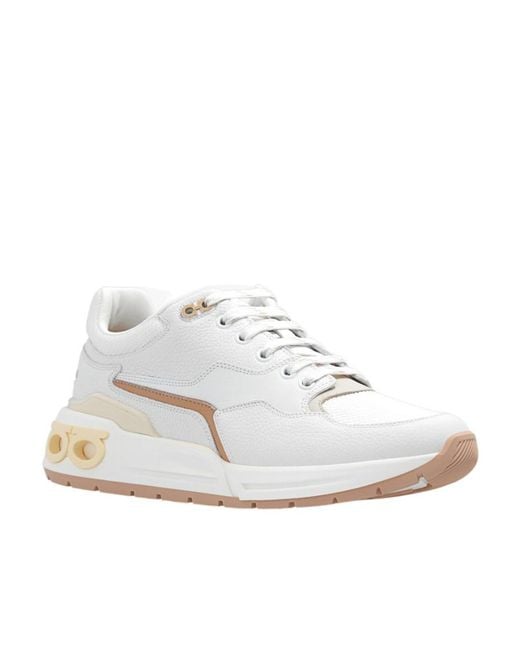 Ferragamo White Ferragamo Cosma Low -Top Sneakers