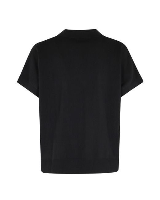 Aspesi Black Short-Sleeved Polo Shirt