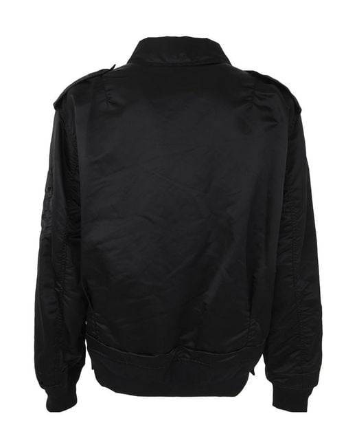 Sacai Black Collared Button-Up Jacket for men