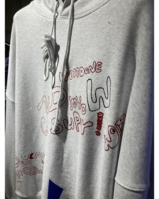 we11done White Graffiti Print Hoodie for men
