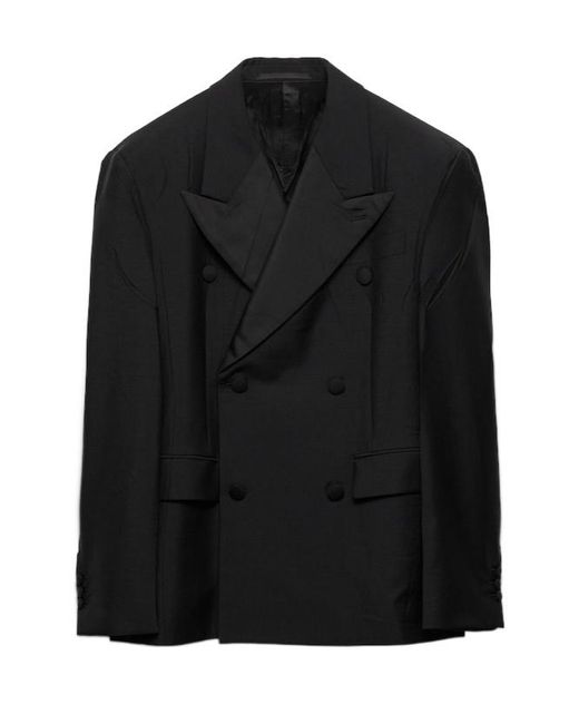Prada Black Double-Breasted Blazer for men