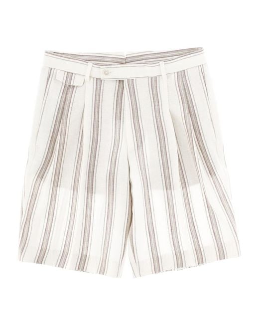 Boss Natural Boss Striped Linen Shorts for men