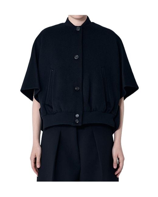 Max Mara Blue Leticia Button-Up Coat
