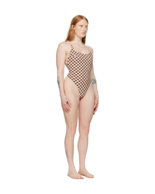 M I S B H V Natural Signature Monogram One Piece Swimsuit