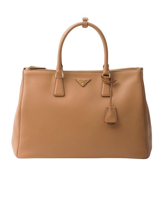 Prada Brown Buckle Extra-Large Leather Bag