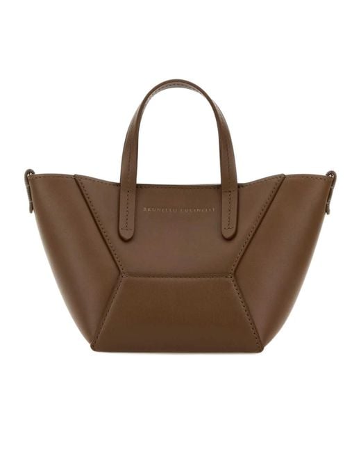 Brunello Cucinelli Brown Structured Tote Bag