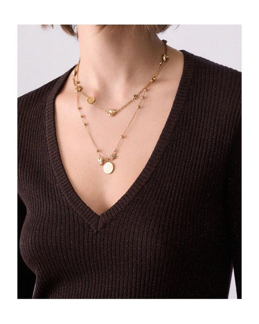 Liu Jo Brown Ribbed V-Neck Knitted Top