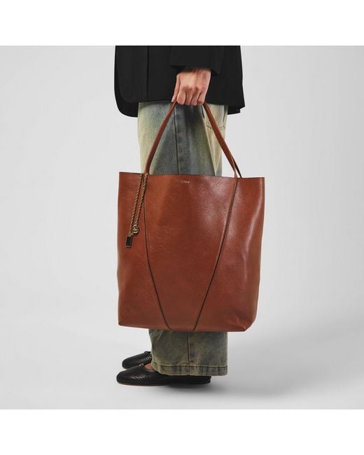 Chloé Brown Spin Medium Tote Bag