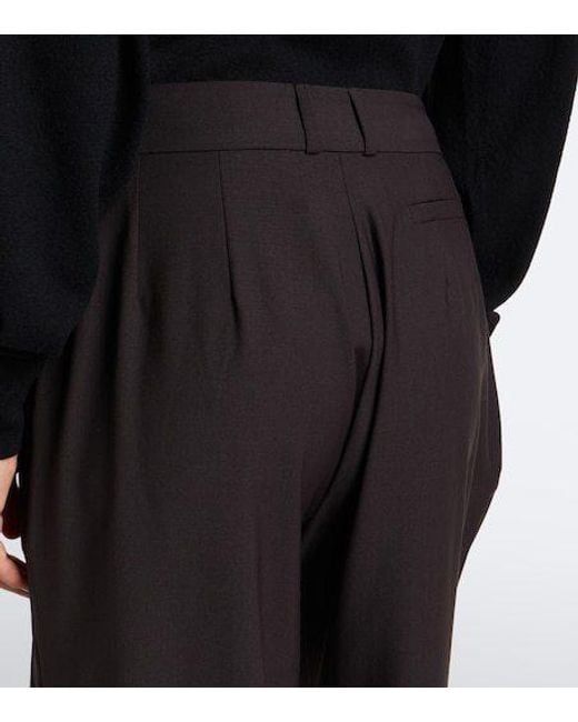Frankie Shop Black Ripley Pleated Wide-Leg Pants
