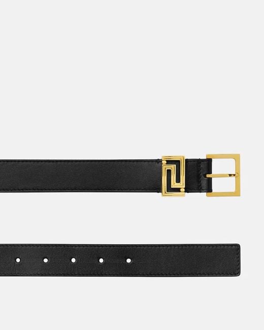Versace White Greca-Plaque Buckle Belt