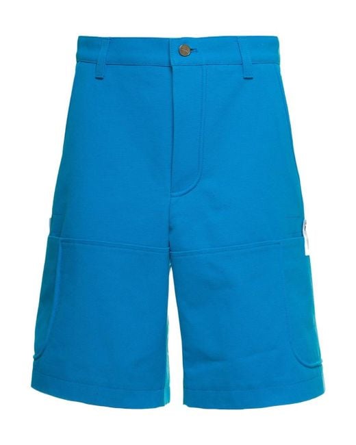 Jacquemus Blue Straight Leg Cargo Shorts for men
