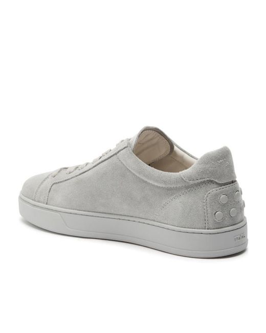 Tod's Gray Panelled Suede Sneakers