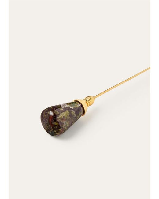 Loro Piana White Stone Pin
