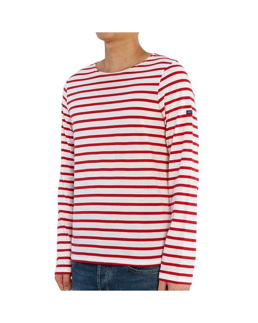 Saint James Red Striped Graphic T-Shirt for men