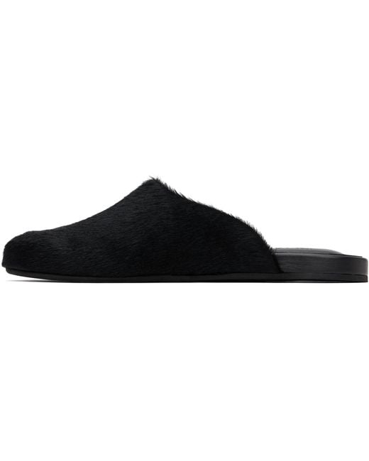 Ancient Greek Sandals Black Round-Toe Mules