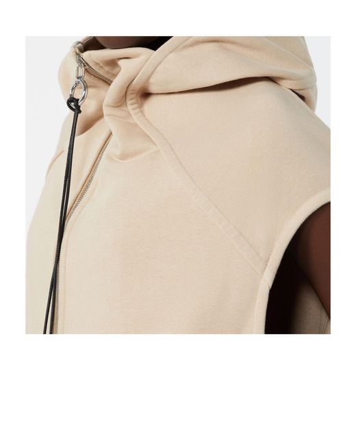 Sportmax Natural Sleeveless Zip-Up Hoodie