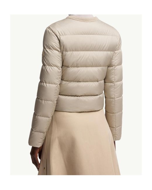 Moncler Natural Logo Patch Zip-Up Jacket