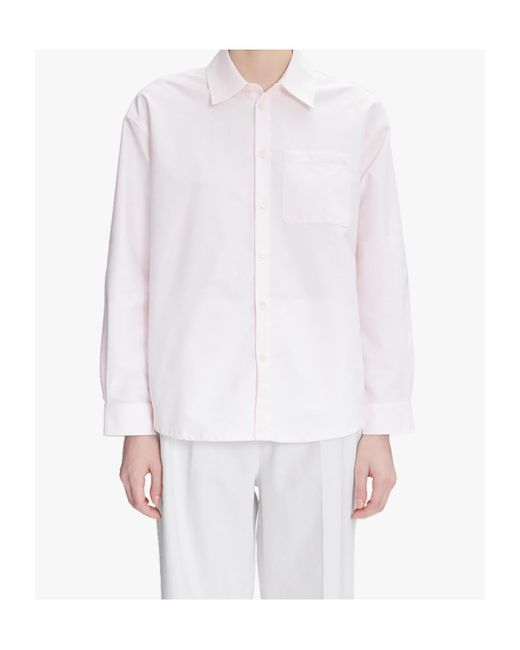 A.P.C. White Boyfriend Front-Pocket Shirt