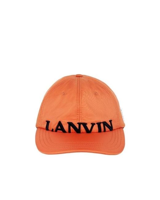 Lanvin Orange Embroidered-Logo Baseball Cap for men