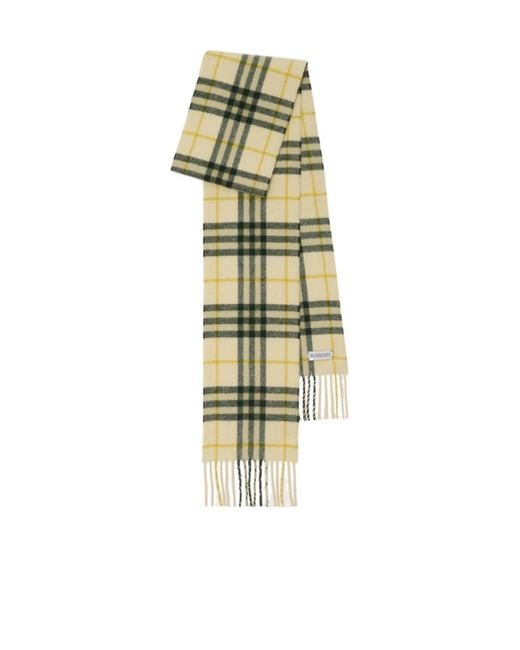 Burberry Metallic Checked Fringe Detailed Scarf for men