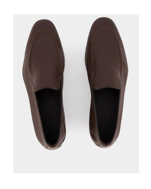 Manolo Blahnik Brown Round Head Loafer Shoes for men