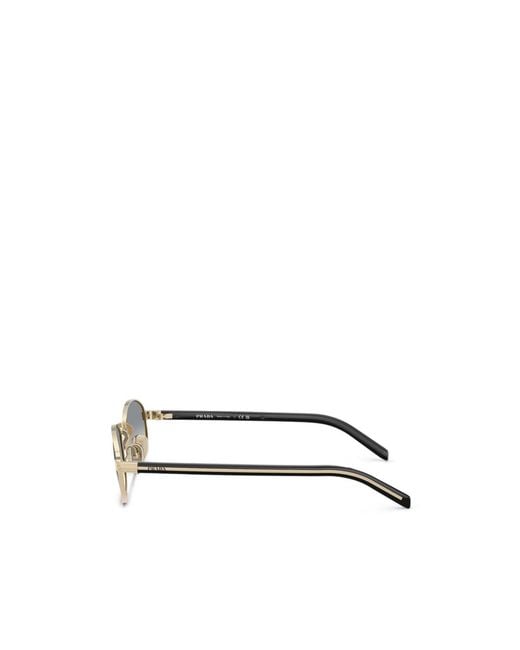 Prada White Eyewear Oval Frame Sunglasses
