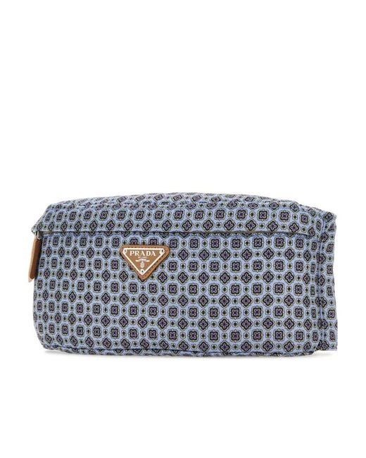 Prada Blue Zipper Waist Bag for men