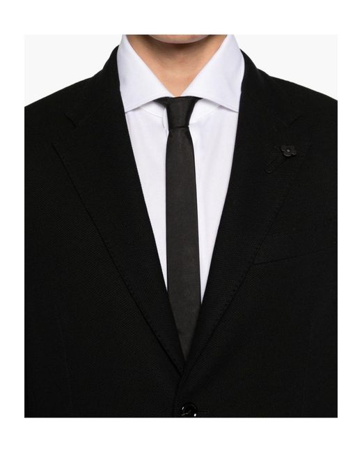 Lardini Black Logo-Pin Blazer for men