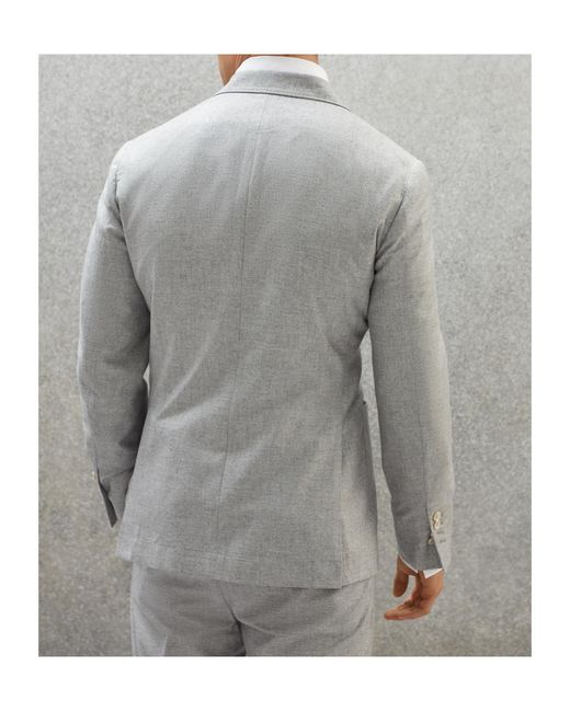 Brunello Cucinelli Gray Double-Breasted Tailored Blazer for men
