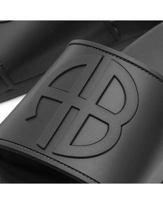 Anine Bing Brown Logo-Embossed Slides