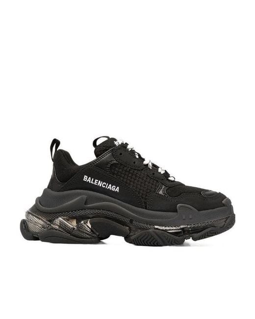 Balenciaga Black Triple S Clear Sole Sneakers