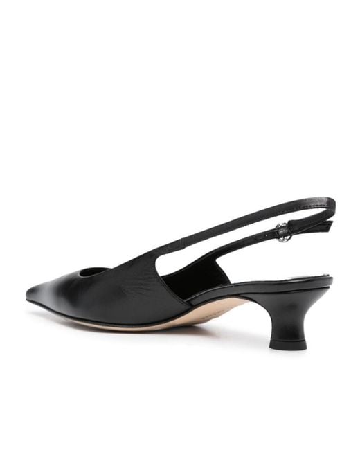 Aeyde Black Catrina Pointed-Toe Slingback Pumps