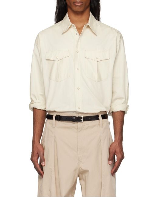 Lemaire White Western Shirt for men