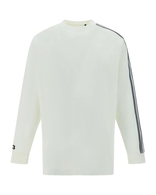 Y-3 Natural 3-Stripes Long-Sleeved T-Shirt for men