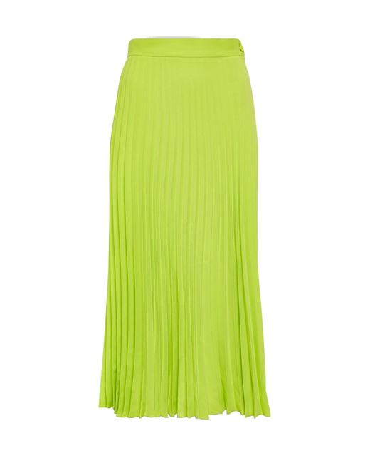 MM6 by Maison Margiela Green Pleated Crepe Midi Skirt