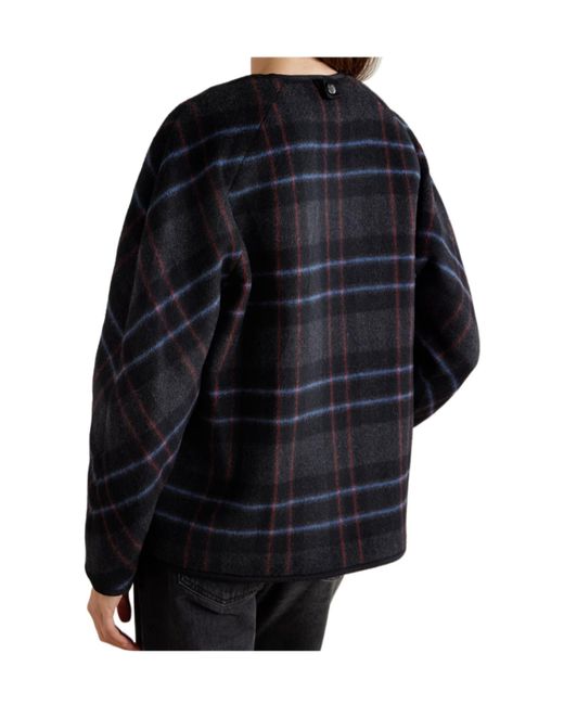 Veronica Beard Black Martine Scarf-Detailed Checked Jacket