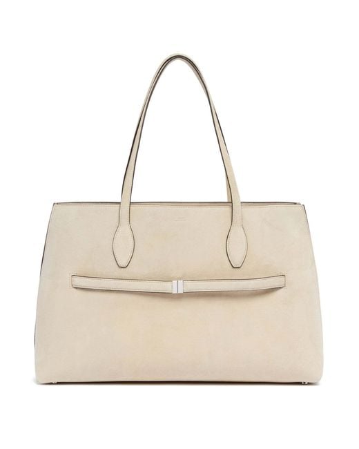 Totême Natural Totême Logo Embossed Lounge Tote Bag