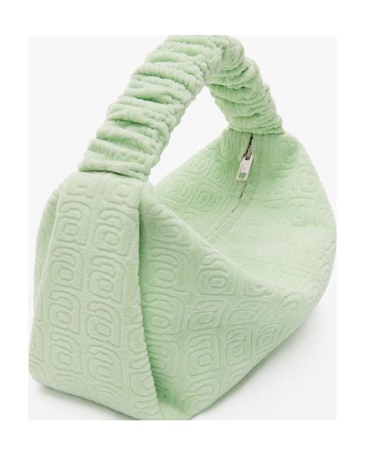 Alexander Wang Green Embossed-Logo Tote Bag
