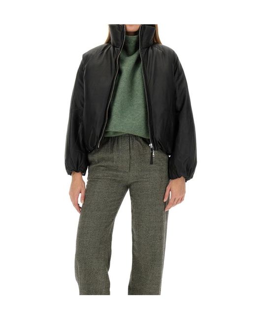 Alysi Black Zip-Up Padded Puffer Jacket