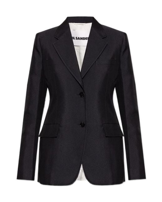 Jil Sander Blue Long-Sleeved Single-Breasted Blazer