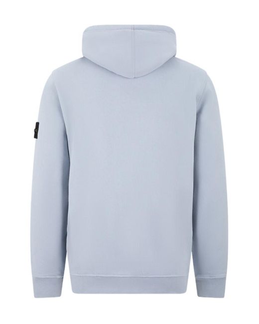 Stone Island Blue Zipper Hoodie for men