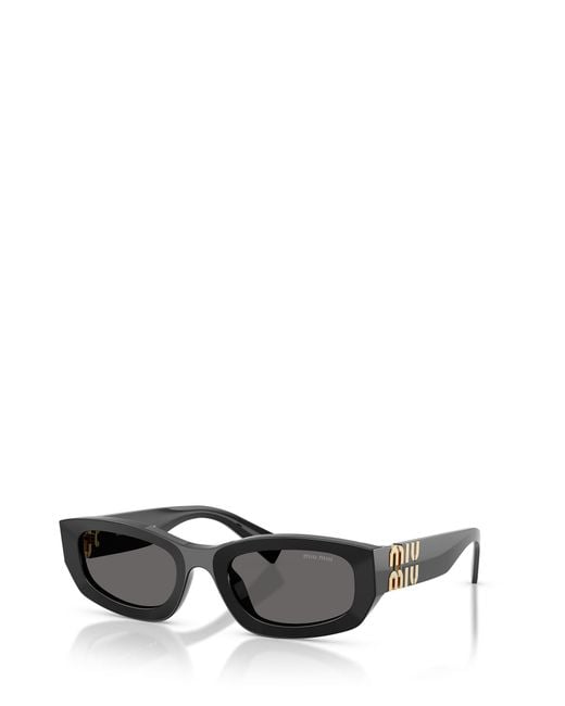 Miu Miu White Eyewear Rectangular Frame Sunglasses