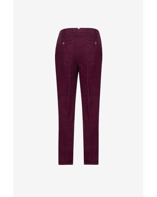 Brunello Cucinelli Purple Casual Pants With Belt Loops for men