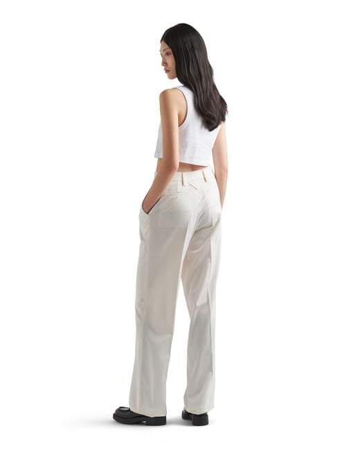 Prada White Jersey Cropped Top