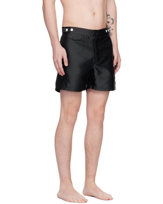 Vivienne Westwood Black Orb-Embroidered Mid-Rise Bermuda Shorts for men